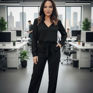 Elegant Black Women's Professional Blouse (pants sold separately)